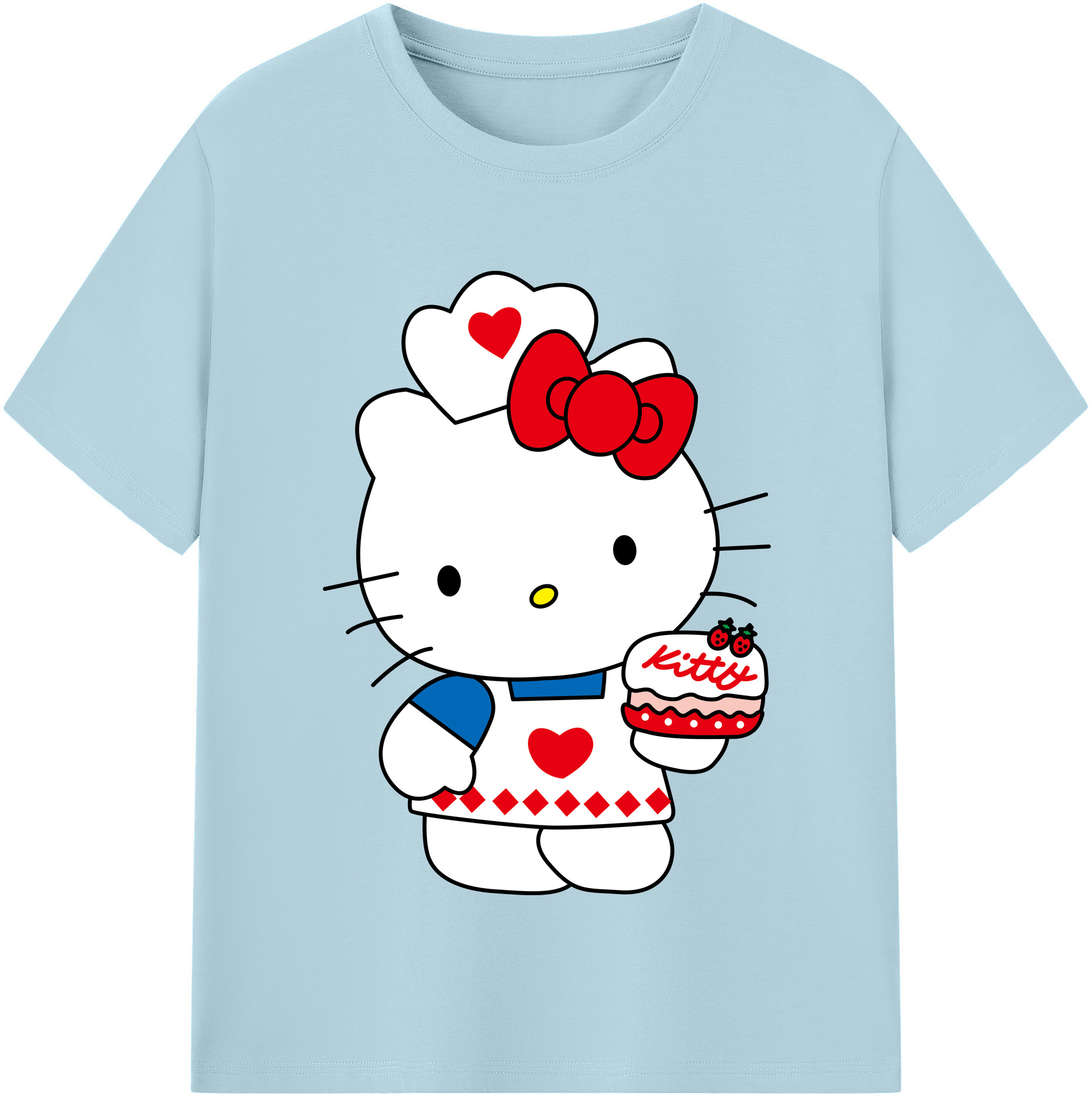 （画像用） Hello Kitty ハローキティ 綿100％半袖Tシャツ（フロントプリント）